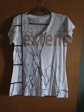 White Short-Sleeve V-Neck Graphic Tee with Horse Outline - Noble Equestrian